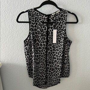 Three Eighty Two Harper Keyhole Leopard Print Tank